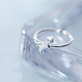 925 Sterling Silver Dinosaur Charm Ring Opening Gift