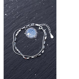 925 Sterling Silver Women's Double Layer Smooth Bracelet Gift