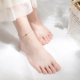 925 Silver Airplane Star Anklet Bracelet Women Link Chain Jewelry