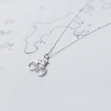 925 Silver Bike Bicycle Charm Pendant Necklace Women Jewelry