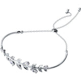 925 Silver Bangle with Clear CZ for Women