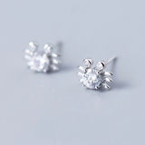 925 Silver Ocean Crab CZ Stud Earrings Women Jewelry