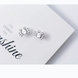 925 Silver Ocean Crab CZ Stud Earrings Women Jewelry