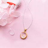 925 Silver Rabbit on Moon Crescent Necklace