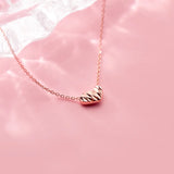 925 Silver Heart Pendant Choker Necklace for Women