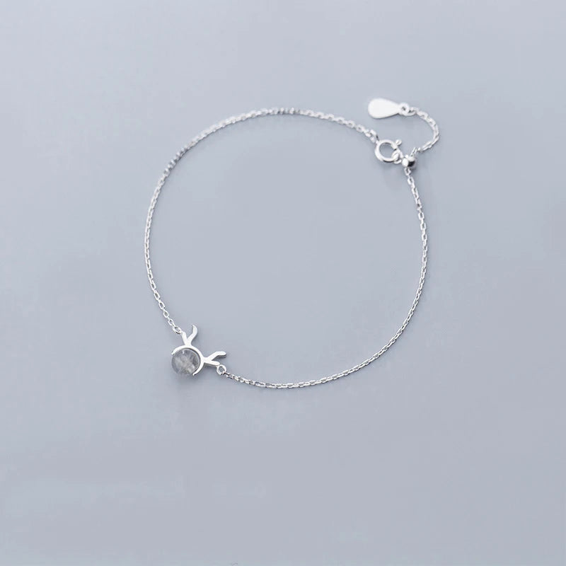 925 Silver Elk Crystal Bracelet Bangle Women Jewelry Gift