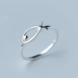 925 Sterling Silver Fish Cocktail Ring for Girls Xmas Gift