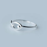 925 Sterling Silver Fish Cocktail Ring for Girls Xmas Gift