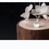 925 Silver Ginkgo Leaf Necklace Women Jewelry Pendant