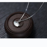 925 Silver Ginkgo Leaf Necklace Women Jewelry Pendant