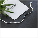 925 Silver Snake Chain Bracelet Glossy Charm Jewelry Women