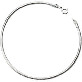 925 Silver Snake Chain Bracelet Glossy Charm Jewelry Women