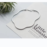 925 Silver Snake Chain Bracelet Glossy Charm Jewelry Women