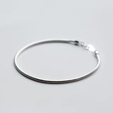 925 Silver Snake Chain Bracelet Glossy Charm Jewelry Women
