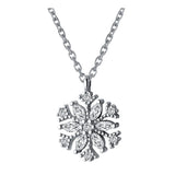 Snowflake Pendant Necklace 925 Silver for Women