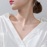 Snowflake Pendant Necklace 925 Silver for Women