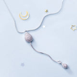 925 Silver Water Drop CZ Pendant Necklace Romantic Jewelry