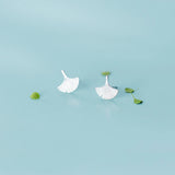925 Silver Tiny Ginkgo Biloba Stud Earrings