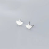 925 Silver Tiny Ginkgo Biloba Stud Earrings