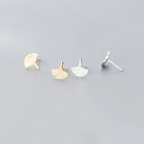 925 Silver Tiny Ginkgo Biloba Stud Earrings