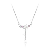 925 Silver Women Choker Necklace Shell Flower Pendant Heart Charm