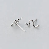 925 Silver Snake Stud Earrings for Girls Lady