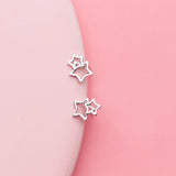 925 Silver Tiny Star Stud Earrings Gift for Girls Women
