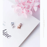 925 Sterling Silver Deer Small Stud Earrings for Women Jewelry S925