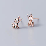 925 Sterling Silver Deer Small Stud Earrings for Women Jewelry S925