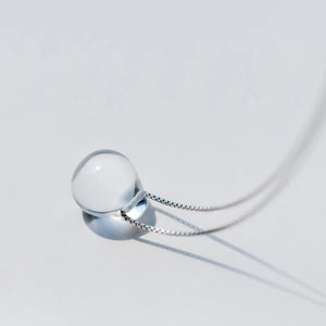 925 Silver Mermaid Tears Pendant Necklace Crystal Jewelry
