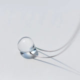 925 Silver Mermaid Tears Pendant Necklace Crystal Jewelry