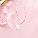 925 Silver Pig Pendant Necklace for Women Girls, Animal Short Chain