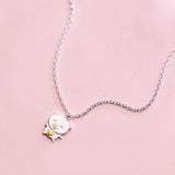 925 Silver Pig Pendant Necklace for Women Girls, Animal Short Chain