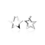 925 Silver Star Stud Earrings Girls Piercing Ear Jewelry