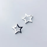 925 Silver Star Stud Earrings Girls Piercing Ear Jewelry