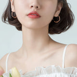 925 Silver OL Style Round Hoop Earrings Women Girls