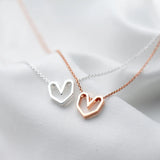 MloveAcc 925 Sterling Silver Hollow Heart Pendant Necklace