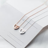 MloveAcc 925 Sterling Silver Hollow Heart Pendant Necklace