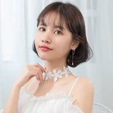 925 Silver CZ Tassel Hoop Earrings Women