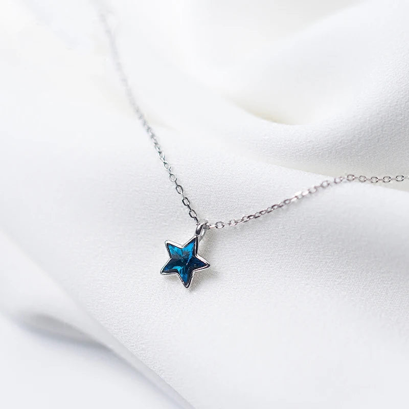 MloveAcc 925 Silver Star Pendant Necklaces for Women Girls