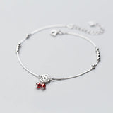 MloveAcc 925 Silver Coin Charm Foot Jewelry Anklet for Women Girls