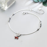 MloveAcc 925 Silver Coin Charm Foot Jewelry Anklet for Women Girls