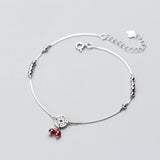 MloveAcc 925 Silver Coin Charm Foot Jewelry Anklet for Women Girls