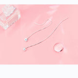 MloveAcc CZ Sun Flower Chain Drop Earrings for Women