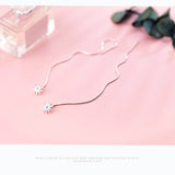 MloveAcc CZ Sun Flower Chain Drop Earrings for Women