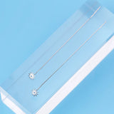 MloveAcc CZ Sun Flower Chain Drop Earrings for Women