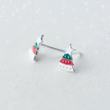 MloveAcc 925 Silver Christmas Tree Stud Earrings for Kids