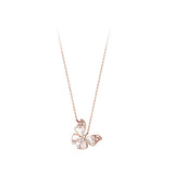 925 Silver Crystal Shell Butterfly Charm Necklace Choker for Women