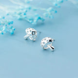 MloveAcc 925 Silver Mushroom Stud Earrings for Women Girls Statement Jewelry