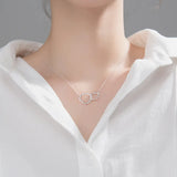 MloveAcc 925 Silver Double Loop Necklace Pendant